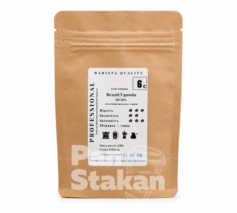 Кофе зерновой Professional Barista №6 50/50  Santos/Uganda  250 г