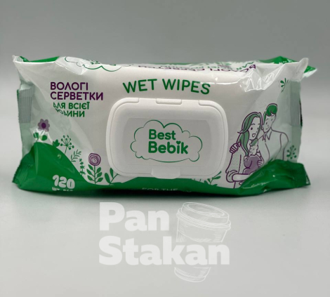 Влажные салфетки BEST BEBIK 120/12 , с клапаном